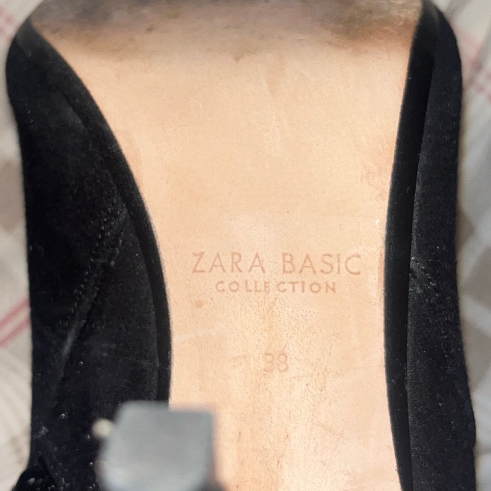 Zara Black Suede Pointed Stiletto Cutout Booties - Picture 6 of 6